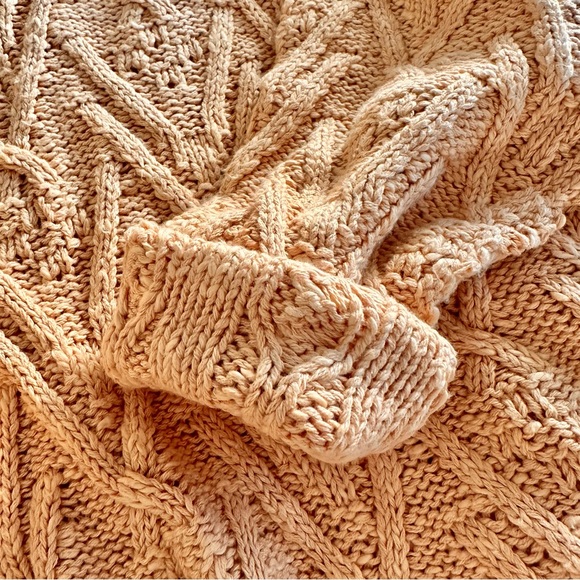 | free people • isla camel cable tunic sweater size • medium | - Picture 12 of 16